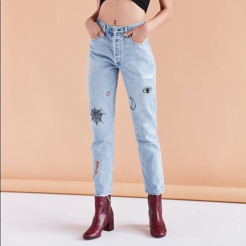 AGOLDE EMBROIDERED JAMIE JEANS SIZE 28